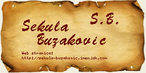 Sekula Buzaković vizit kartica